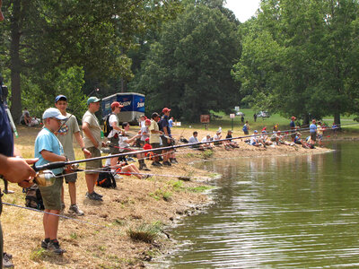 Boy Scouts Jamboree fishing activity photo