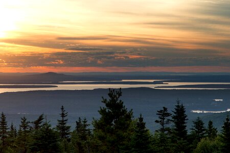 Clouds dusk lake photo