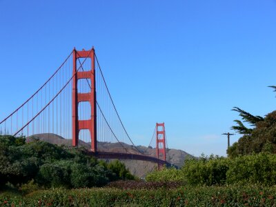 Red bridge famous bridge california photo