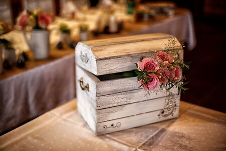 Old wooden box photo