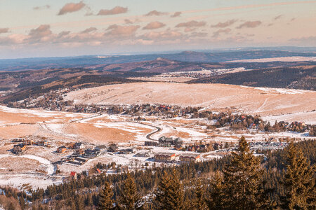 Beautiful view from the mountains the surrounding landscape