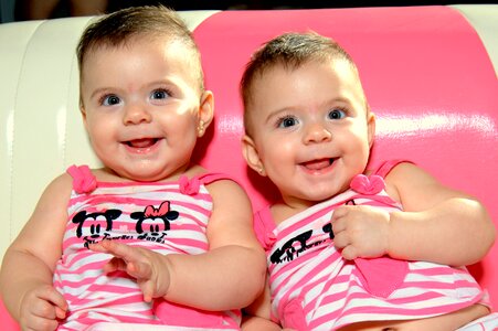 Baby twins smile photo