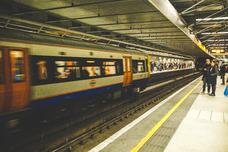 Underground Train at Station photo