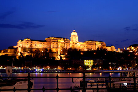 Budapest Castle at Night in Hungary photo