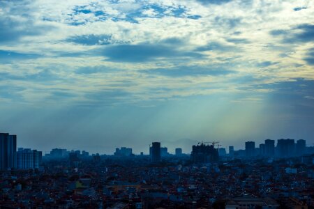 Cityscape downtown blue