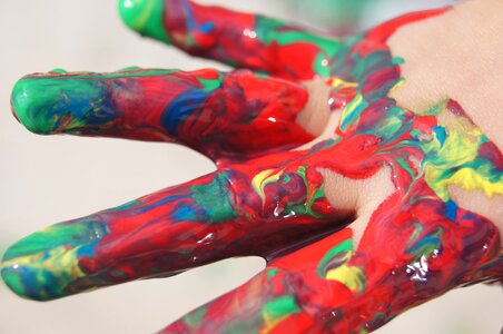 Painting fingers playing