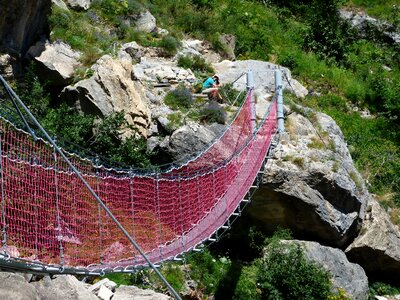 River rope bridge ropes photo