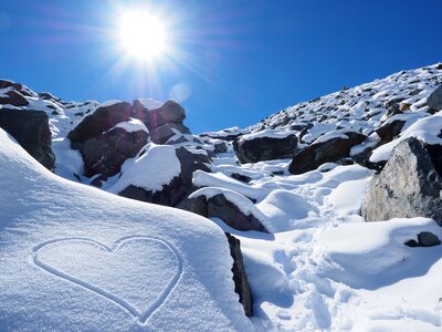 Love Heart Snow Mountains photo