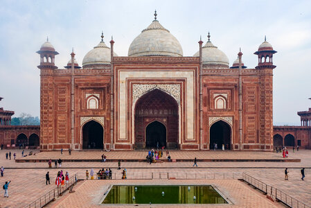 The Reflecting Pool and the Mosque Next to Taj Mahal photo