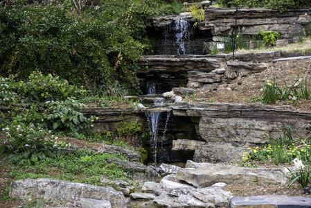 Small Waterfalls in Duke Gardens in Durham, North Carolina