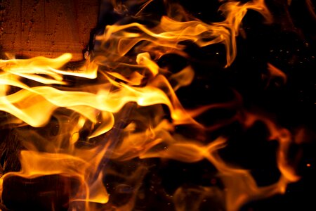 Burning charcoal ignition photo