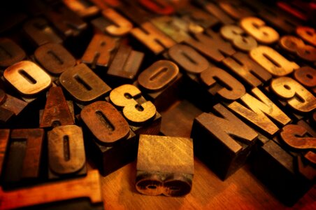 Brown design letters