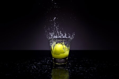 Glass liquid fruit photo