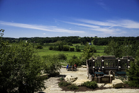 Overlooking the landscape from the balcony at New Glarus Brewery photo