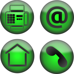 Icons set Office Contact Email Fax Home Phone photo