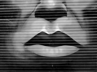 Face graffiti monochrome photo