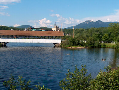 Covered bridge over the Upper Ammonoosuc River in Northumberland, New Hampshire photo