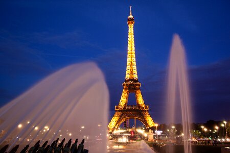 Eiffel tower evening france photo