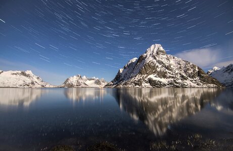 Winter mountain timelapse photo