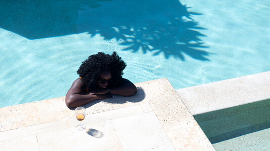 Woman Poolside pool photo