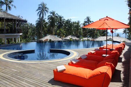 Thailand the island of koh kood sunbeds