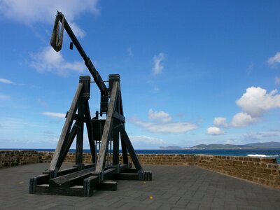 Catapult sea blue sky