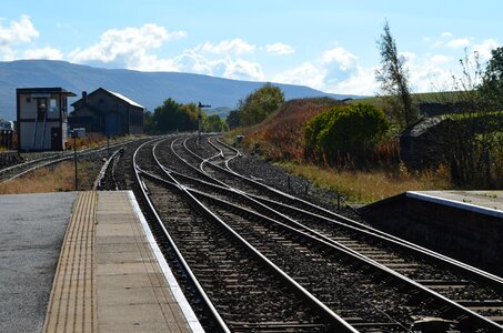 Rural train station platform photo