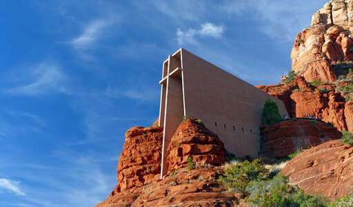 The Chapel of the Holy Cross set among red rocks in Sedona photo