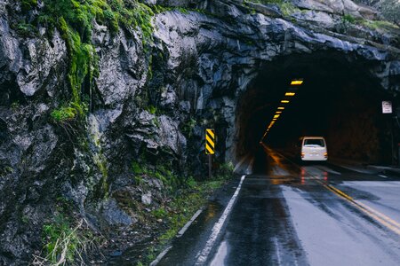 Road And Tunnel Through Mountain photo