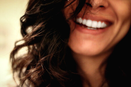 Laughing Woman Mouth with Great Teeth photo