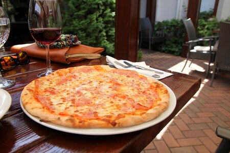 Pizza on Restaurant Table photo