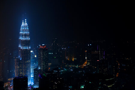 Kuala Lumpur cityscape at night in Malaysia photo