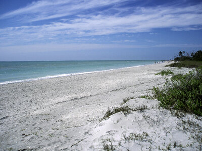 Beach near the western end of Sanibel in Florida