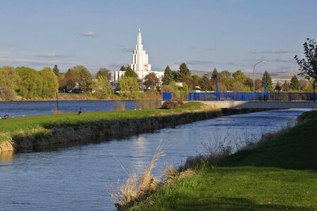 Mormon temple river