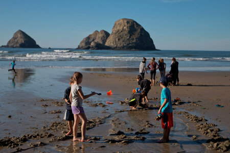 Beach activities at Three Arch Rocks photo