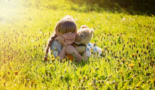 Girl blond teddy
