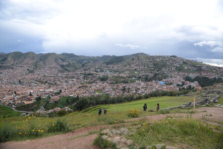 Landscape with panoramic view of Cusco, Peru
