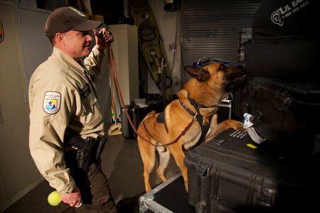 Law enforcement with K-9-1