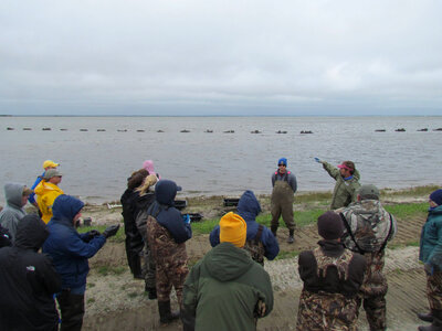 Refuge staff and volunteers and The Nature Conservancy volunteers learn how to build oyster castles-2