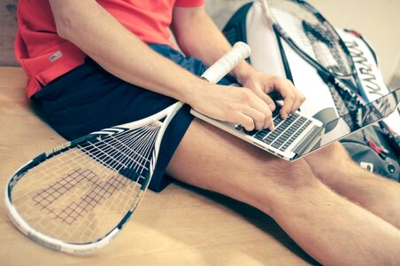 Laptop Tennis Player photo