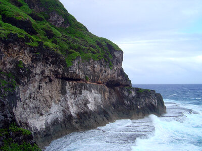 Cliffs and coastal Landscape in Marina Bay, Guam photo