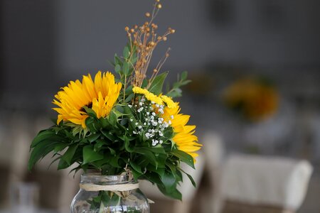 Sunflower jar bouquet photo