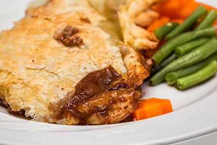 Warm meal baked golden