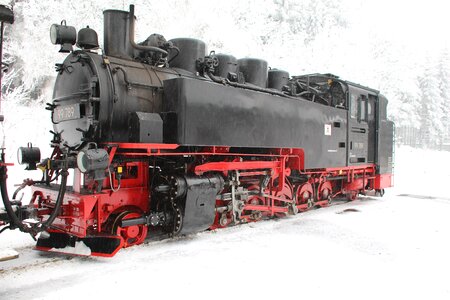 Train loco snow photo