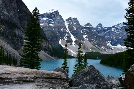 Majestic mountain lake in Canada. photo