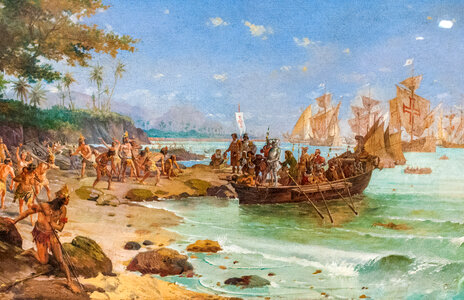 Landing of Pedro Álvares Cabral in Porto Seguro, Brazil photo