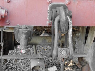 Abandoned cast iron locomotive photo