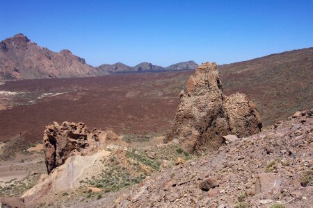 Volcanic terrain high on the Tenerife caldera