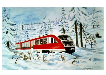 Railway snow winter photo