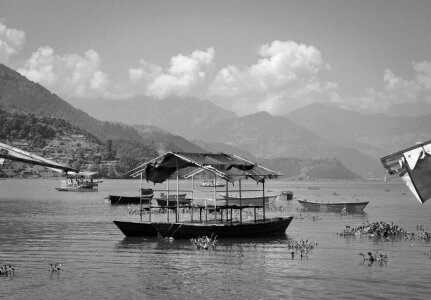 Boat on Fewa Lake, Pokhara, Nepal. photo